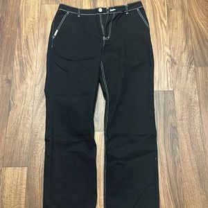 Black high-waisted straight jeans
